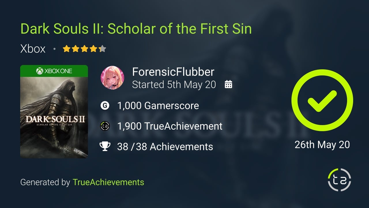 Dark Souls II Scholar of the First Sin achievement summary